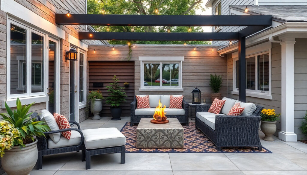 Stylish Exterior Space Featuring Tabletop Flame - About us