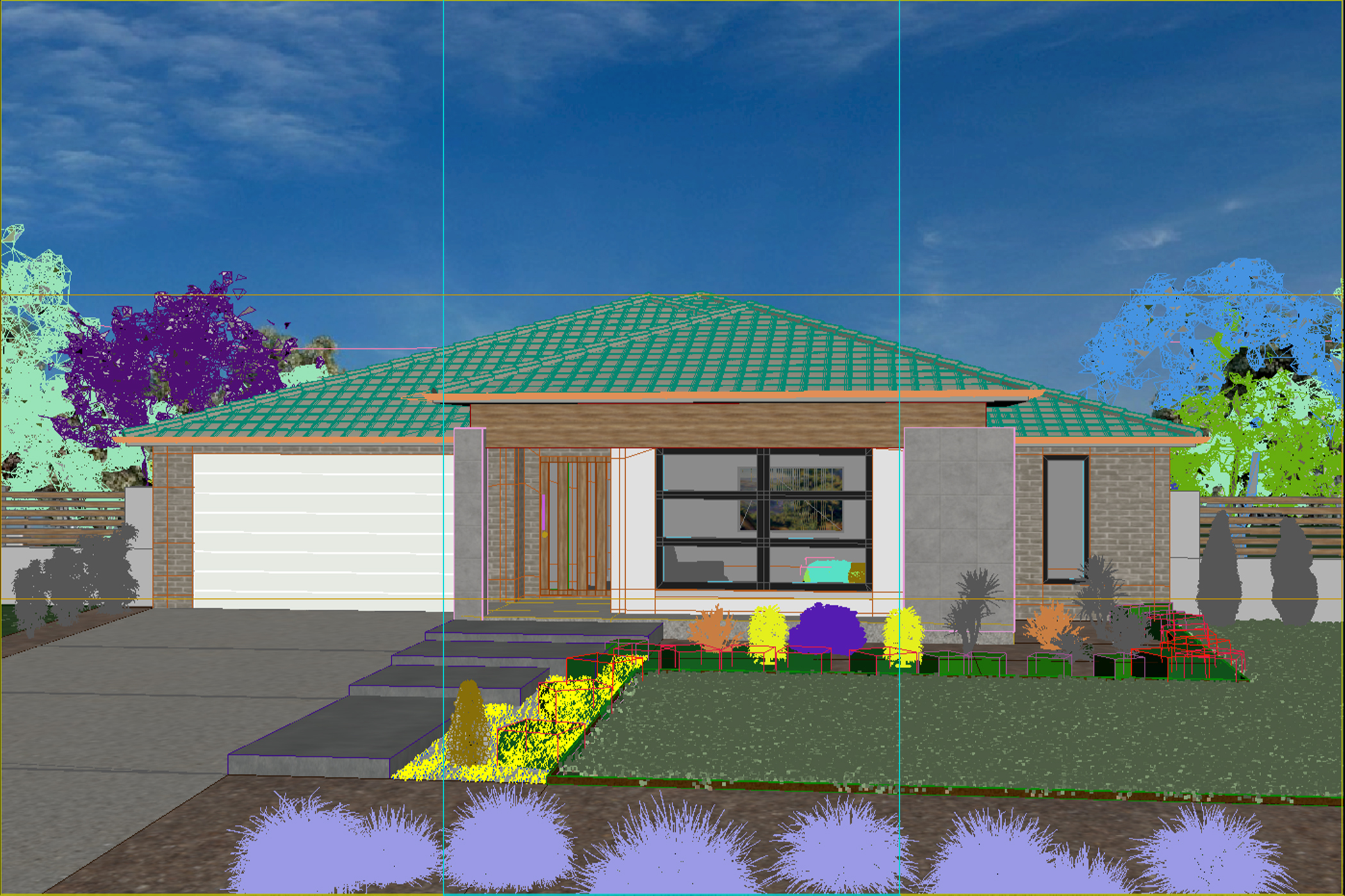 3d design rendering - Wire_frame